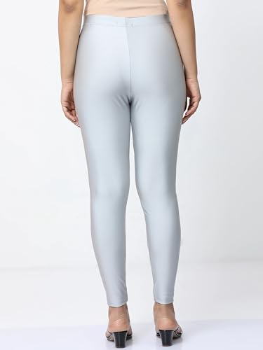 Image of Women's Nylon Shimmer Leggings | Ankle Length | Slim Fit | Stretchable Spandex Leggings | Shiny Finish | Casual Wear & Special Occasion
