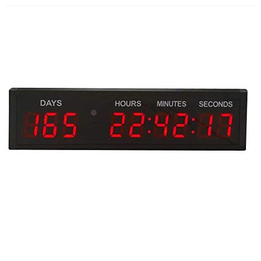 LED Countdown Clock Safety Event Timer with Remote and Buttons for 1.8'' 9 Digits