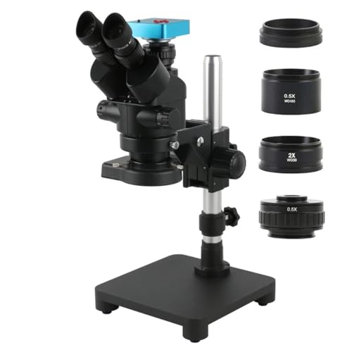 顕微鏡キット 3.5X-90X サイマル焦点実体顕微鏡三眼顕微鏡 + シングルアームスタンド + 4K 1080P HDMI VGA USB ビデオ顕微鏡カメラ 顕微鏡レンズアダプター(38MP HDMI USB)