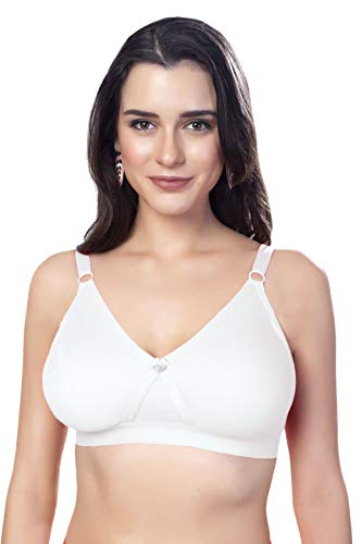 Image of SIMONI Cross Fit Polycotton Non-Wired Non-Padded Full Coverage Cups Bra, Comfortable Everyday T-Shirt Bra for Women and Girls