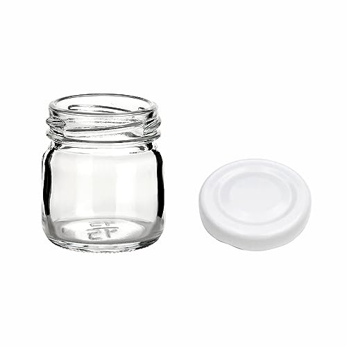 gouveo 48er Set Einmachgläser 40 ml Mini mit Schraubdeckel weiss - Mini Vorratsgläser mit Drehverschluss TO43 - Mini Schraubglas zum… – Ansicht 2