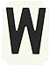 Brady 5050-W Gothic Quik-Align 2" Height, 1-1/4" Width, B-933 Vinyl, Black Color Letter, Legend "W" (Pack Of 10)