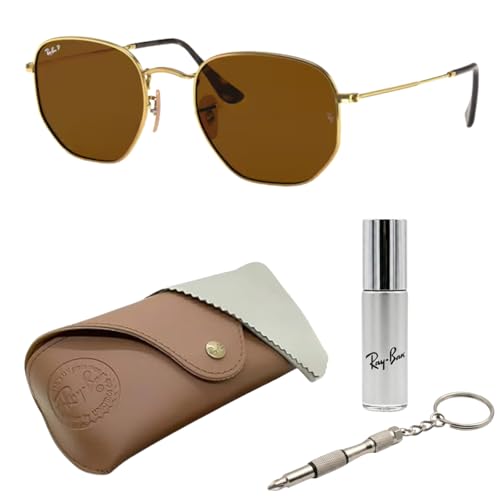 Image of Ray-Ban RB3548N HEXAGONAL FLAT LENSES Square-Round Shape Sunglasses for Men & Women with Official Eyewear Kit