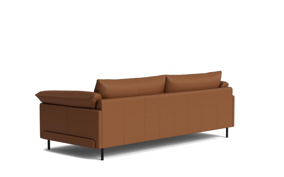 Image of LEGACY OF COMFORT Zola 3 Seater Sofa Three Seater Sofa Leather for Living Room Hotels and Offices (Caramel)