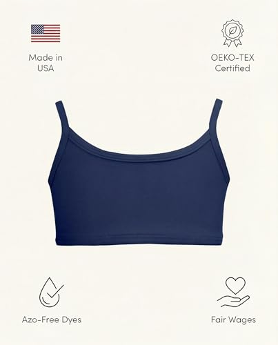 Image of City Threads Girls Bikini Top Only UPF 50+, Bathing Suit Top for Girls, Made in the USA