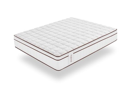 Moonia | Colchón Hybrid 25 cm Blanco | Multizonas de Confort | Tecnología Core Spring | Independencia de lechos | 150 x 200