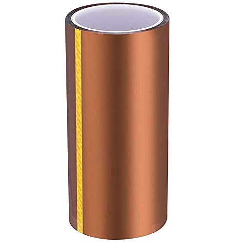 Image of 2mils Thick Polyimide Adhesive Tape, HighTemperature and Heat Tape, for Masking, Soldering, Electrical, 3D Printer Application (150mm x 36yds (1roll))