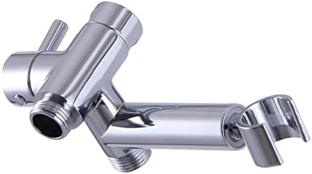 Solid Metal Shower Arm Diverter with Handshower Mount for Hand Held Showerhead 3-Way Bathroom Universal Shower System Replacement Part (Chrome)
