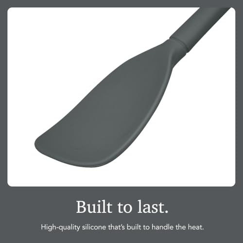 Image of Tovolo Flex Core Scoopula Silicone Multifunction Spoon Spatula Combo Charcoal Gray, BPA Free Spatula Spoon Silicone Heat Resistant Scoopula, Scoop and Serve Spatula Combo Kitchen Utensils