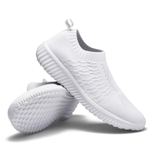 Image of konhill Women's Casual Walking Shoes Breathable Mesh Work Slip-on Sneakers