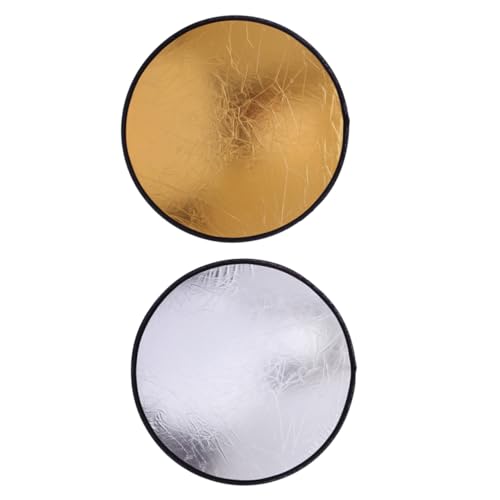 BELLIFFY 2pcs 2 Photography Light Reflector Lighting Diffuser Disc Gold Silver Light Reflector Camera Lighting Reflector Nylon Cloth with Reflective Coating