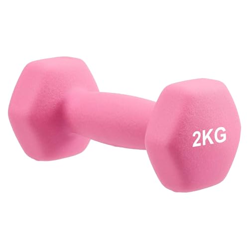 Image of AmazonBasics Neoprene Dumbbell 2 Kg, Set of 2 (Hot Pink)