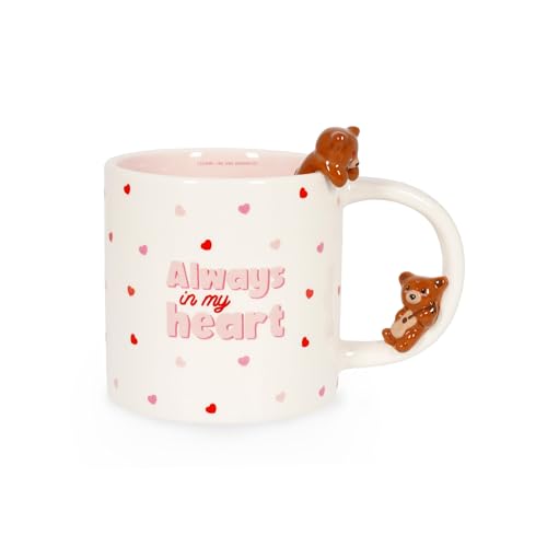Legami - Tazza in Gres - Too Cute to Handle, Tema Teddy Bear, Utilizzabile in Lavastoviglie, Capacità 350 ml