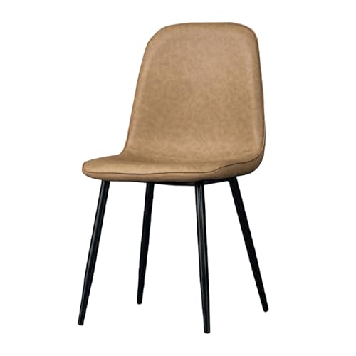 SJIALEN Dining Chair,Home Negotiate Office Desk Backrest Chair for Kitchen Bedroom Living Room Black Legs Reception Chairs Kitchen Chair (Color : Khaki)
