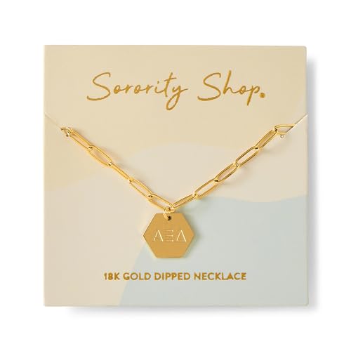 Sorority Shop Alpha Xi Delta Paperclip Necklace — AXD 18K Gold Plated Sorority Gifts Necklace, Long-Lasting Alpha Xi Delta Gifts for Women2