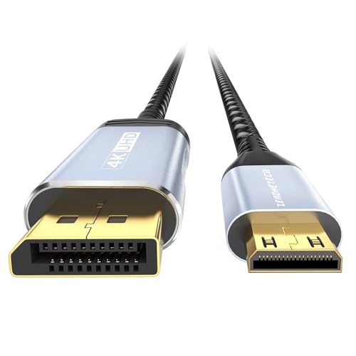 ZeroneTeck DisplayPort to Mini HDMI�P�[�u�� 2M�A4K@60Hz UHD�A�f�X�N�g�b�v�A�m�[�gPC�AAMD�ANVIDIA�A�|�[�^�u�����j�^�[�AARZOPA�A�v���W�F�N�^�[�A�~�jPC�Ή� DP-Mini HDMI���j�����i