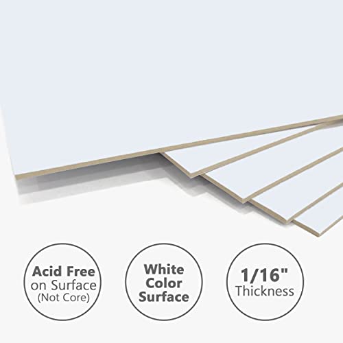 image for Somime 25 Pack Backing Boards Only - 8x10 Uncut White Mats Matboards, 