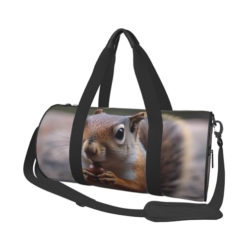 Sports Gym Bag for Women Men Travel Duffel Bag Tote Weekender Bag Cute Squirrel Carry on Overnight Bag for Travel Swimming Fitness Workout Sports Duffle Bag