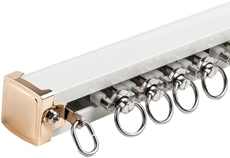 Ultra-Strong Aluminum Sliding Track System - Ceiling/Wall Mount, Clete Kit with Thickened Mute Strip for Sound & Noise Reduction, Gray, Ideal for Heavy Curtains
