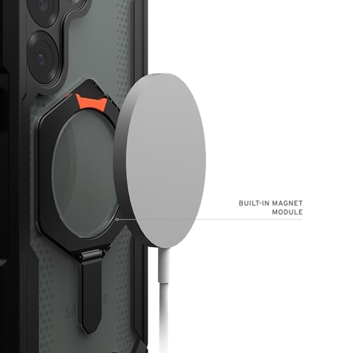 Image of Urban Armor Gear UAG Plasma XTE Rugged Featherlight Shockproof Protective Case Designed for Galaxy S25 5G (2025),Magnetic Charging Compatible - Black /Orange