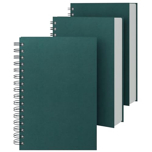 EUSOAR Notebooks Spiral, 3 Pack A5 5.5"x8.3" Hardcover College Ruled Lined Journal, 240 Pages(120 Sheets) Writing Pads Professional Notebook for DIY Note Taking School Business Work Office Diary