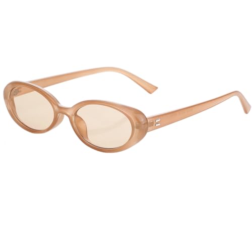 Image of Retro Oval Sunglasses for Women Men 90s Style Vintage Small Sun Glasses UV400 Protection Shades