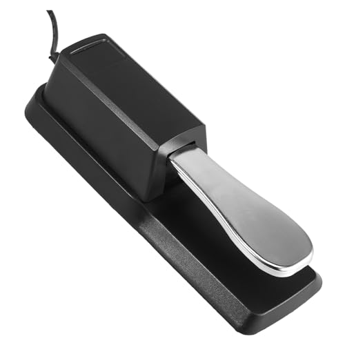 ノーブランド品 サステインペダル 音楽キーボード フットペダル デジタル ピアノスタンド 3つのピアノのペダル 自転車のペダル 運動する人 ミディ 足 有線 ピアノ椅子 プラスチック Black