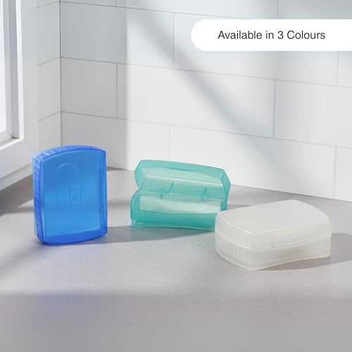 Image of FLAIR Estella Soap Case with Drainage | Reusable & Durable Soap Box | Modern Bathroom Soap Holder (1, T.Green)