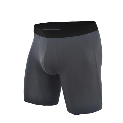 Calzoncillos suaves para hombre, de modal, con abertura, sin etiqueta, pantalones cortos retro, pantalones cortos de algodón de pierna larga, calzoncillos tipo bóxer de algodón, elásticos, para correr