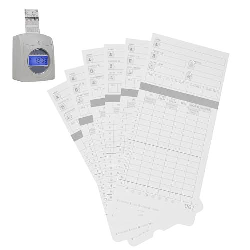 HN4000 Time Cards for Employee Time Clocks, Compatible with HN4000, HN2000, HN2500, HN4500, Card Numbers 1-50, Pre-Punched Holes, of 50 Cards, Separate Packaging (300)