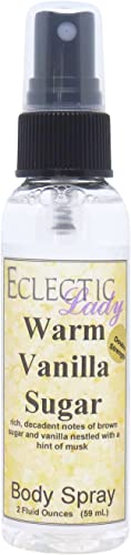 Eclectic Lady Warm Vanilla Sugar Body Spray, Double Strength, 2 ounces, Body Mist for Women with Clean, Light & Gentle Fragrance, Cologne with Soft, Subtle Aroma For Daily Use