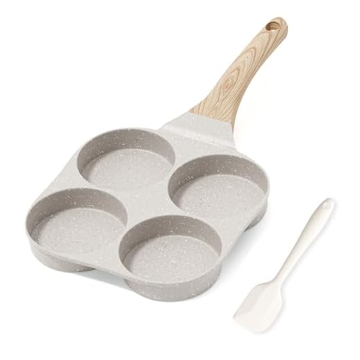 RIOVARM Antiaderente Padella per omelette Induzione Padella per uova In granito Padella piccola senza PFOA Rotondo A 4 fori Padella per uova alla coque per la colazione Padella per pancake