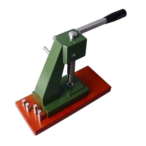 Watch Press Kit - Essential Tool for Watchmakers with Wooden Base 4 Interchangeable Press Heads 2 Durable Chassis