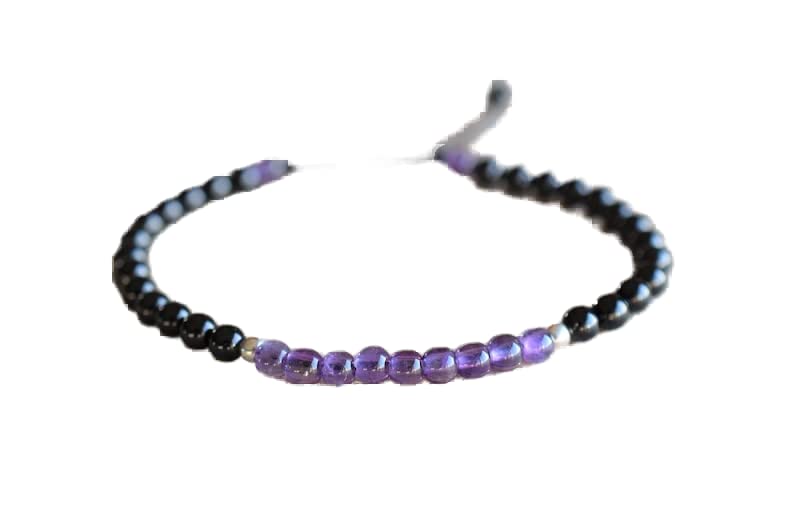Bracelet améthyste 4mm en pierres authentiques lisses