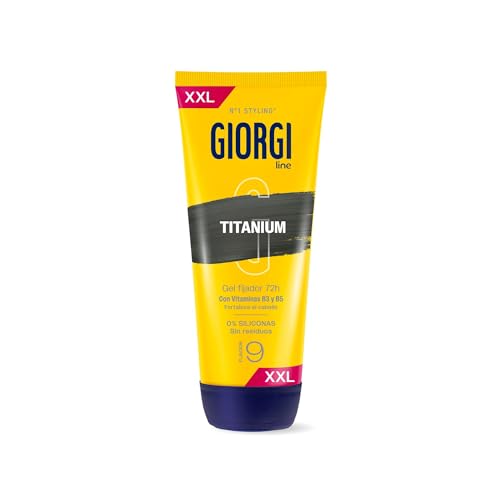 Giorgi Line - Gomina Absolut Titanium, 0% Siliconas, Fijación y Duración 48h sin Residuos, Acabado Ultra- Resistente y Ligero, Fijación 5 - 240 ml