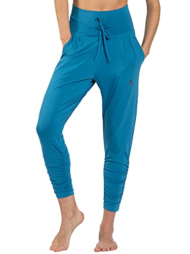 Magadi Pantalones de yoga Francis Aqua para mujer, de algodón orgánico, largos, para yoga, pilates, gimnasio, sostenible y justo., Mujer, turquesa, large Cover