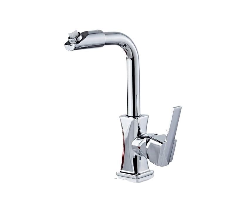 Robinet de lavabo mitigeur eau chaude et froide en laiton doré pour vasque