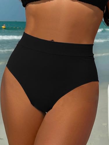 YELAIVP High Waisted Bikini Bottoms for Women Back Ruched Full Coverage Bathing Suit Bottoms Tummy Control Swim Bottom4