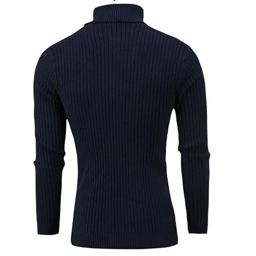 DGHM-JLMY 1/2 Pack Mens Ribbed Slim Fit Knitted Pullover Casual Twisted Turtleneck Sweater Regular Joker High Neck Jumper3
