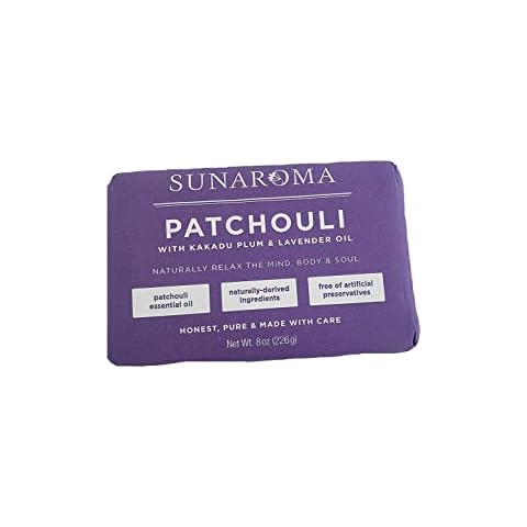 Sunaroma Patchouli Oil & Lavender Body Bar Soap, 8 Ounce (Pack of 3) Cover