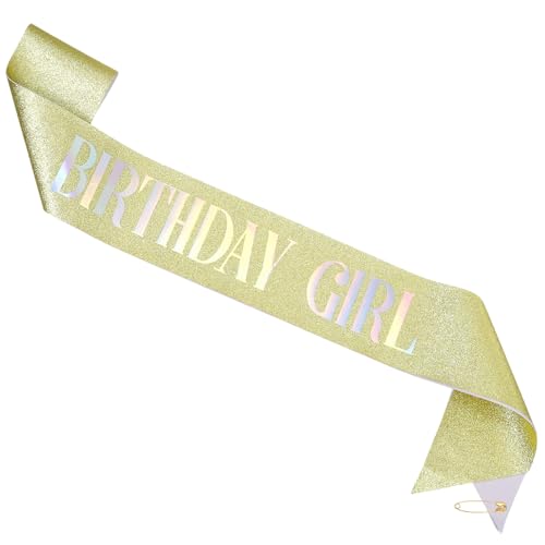 M METERXITY Bandeau anniversaire 1pièce tissu pailleté or