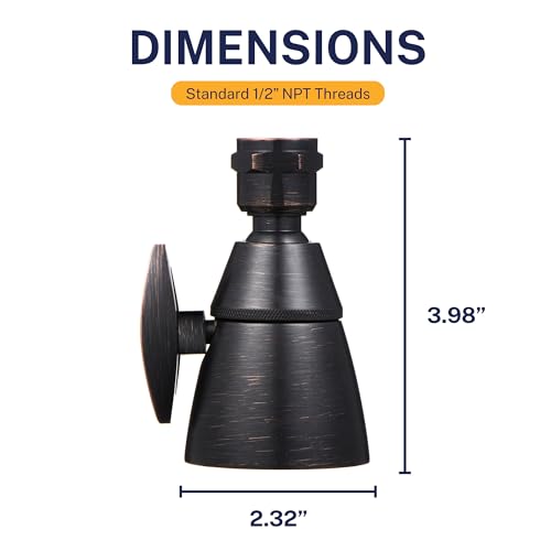 Image of HammerHead Showers SOLID METAL 2 Inch High Pressure Shower Heads OIL RUBBED BRONZE - California Compliant 1.75 GPM Low Flow Rate High Flow Shower Head with ADJUSTABLE SPRAY PATTERN Fixed Shower Head