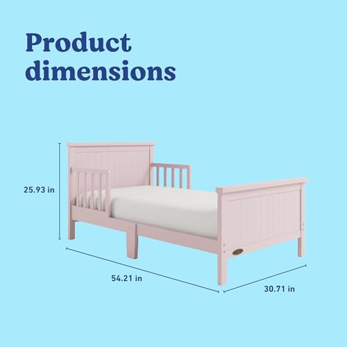 Image of Graco Bailey Toddler Bed (Blush) - Includes Bed Rail on Both Sides, Fits Standard-Size Crib and Toddler Bed Mattress, Baby Safety Alliance Verified, Solid and Sturdy Construction