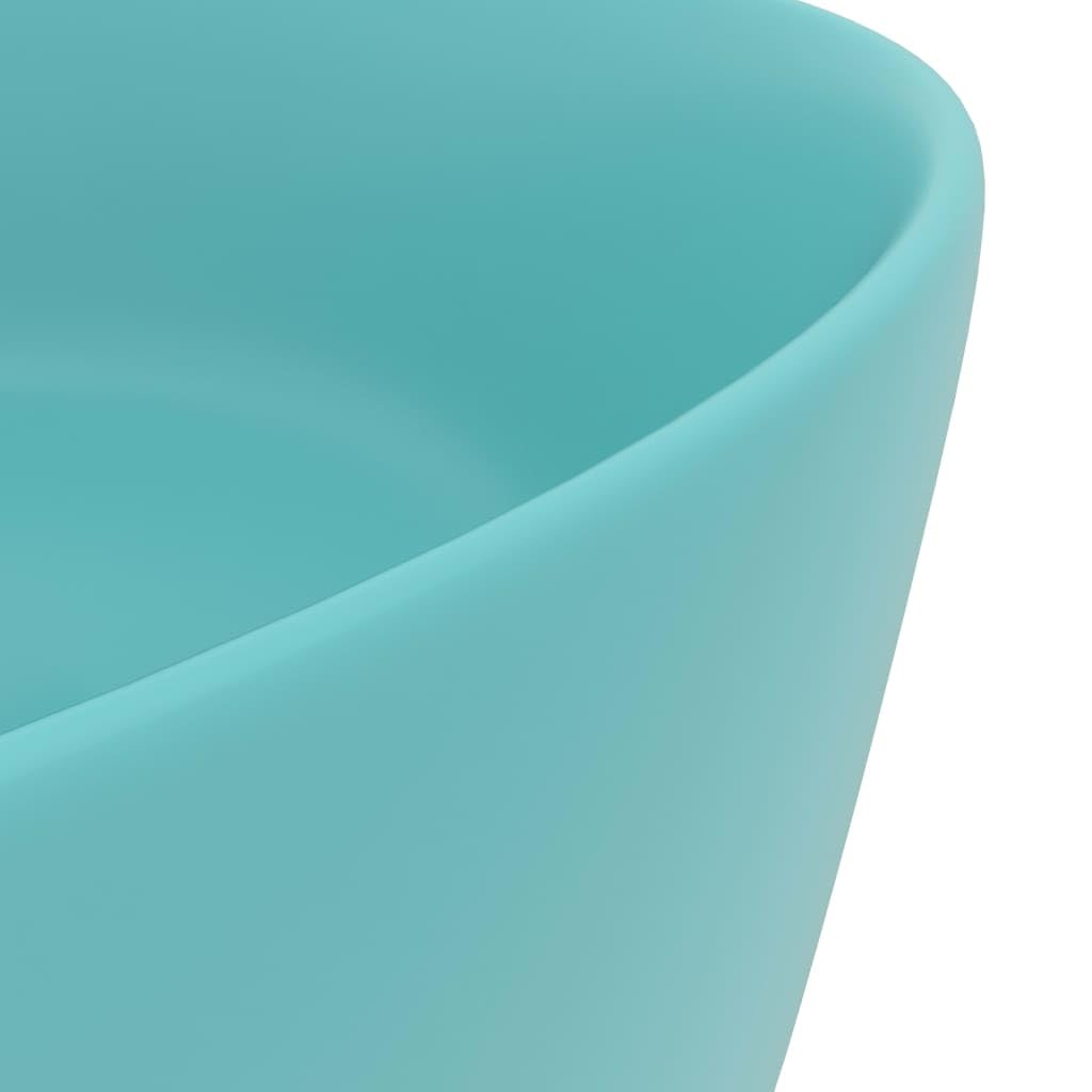 Lavandino Bagno Rotondo | In Ceramica Verde Scuro | Design Moderno E Lusso - Foto 8