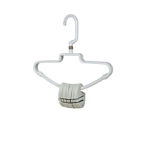 Rayen 2159 Gruccia per 20 Cravatte, con Gancio Estraibile, Plastica, Bianco