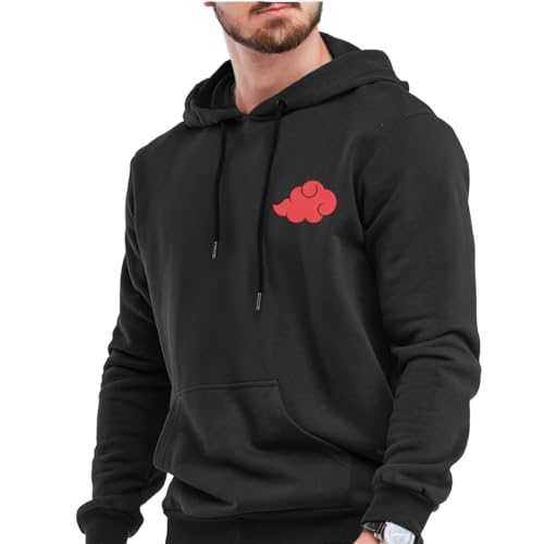 Image of DUDEME Naruto Akatsuki Unisex Anime Hoodie for Men & Women 100% Cotton Naruto, Jujutsu Kaisen, Goku, Gojo, Bleach Anime Printed Hoodies