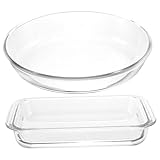 Plat oblong transparent : moulage intégré, conduction thermique uniforme, très pratique et peut vous servir longtemps, plat de cuisson rectangulaire.