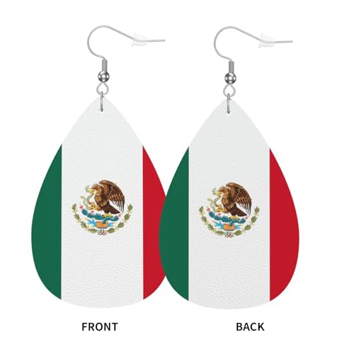 Country Flag Teardrop Earrings For Women Lightweight Leather Dangle Earrings Patriotic Jewelry Gifts3