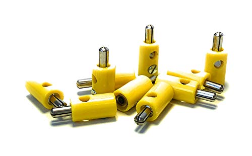 BELI-BECO Lot de 10 fiches banane miniatures 61/7 avec tige Ø 2,6 mm Jaune Cover