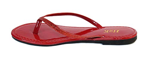 H2K Women's Glitter Flat Thong Sandal3